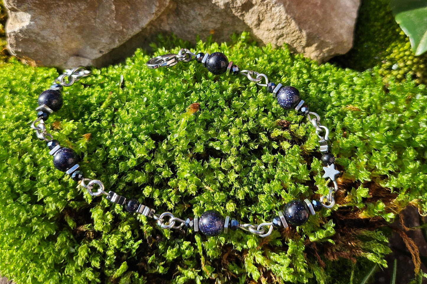 Edelstahlarmband Blaufluss - Glitzernde Sterne