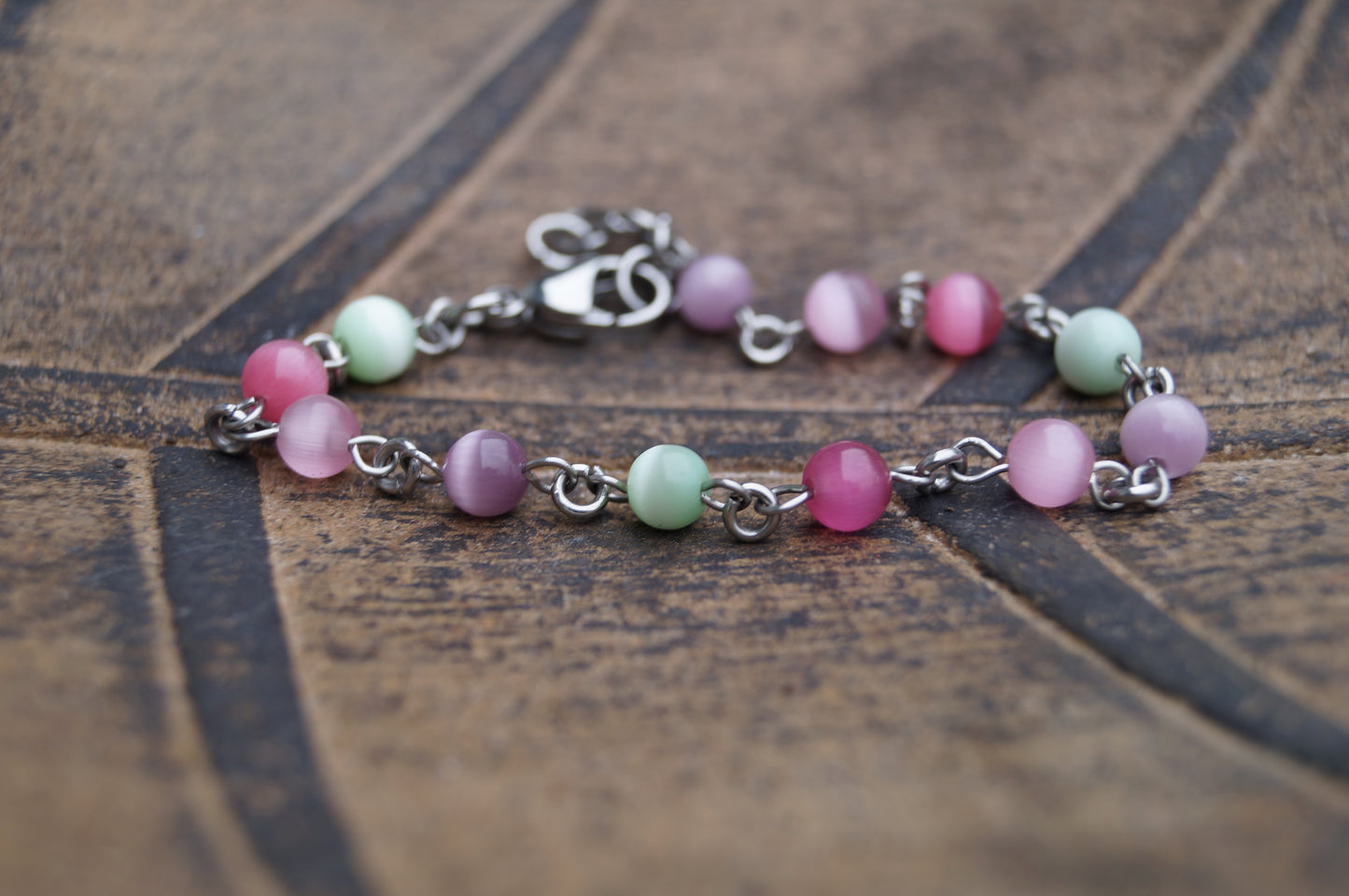 Armband Boho Katzenauge Edelstahl - FeminineMoon