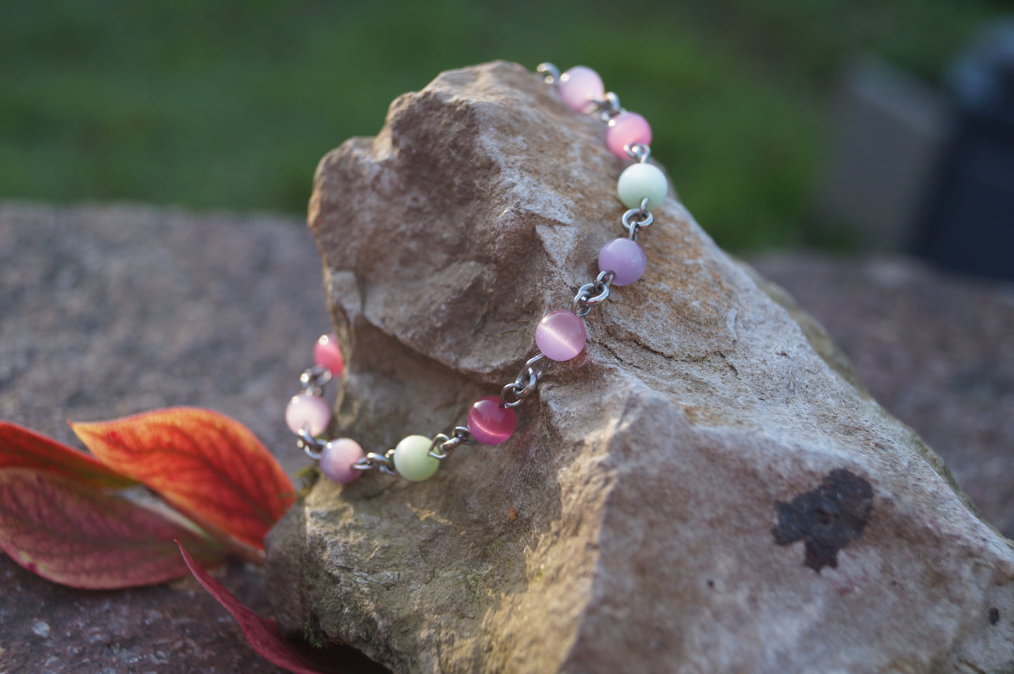 Armband Boho Katzenauge Edelstahl - FeminineMoon