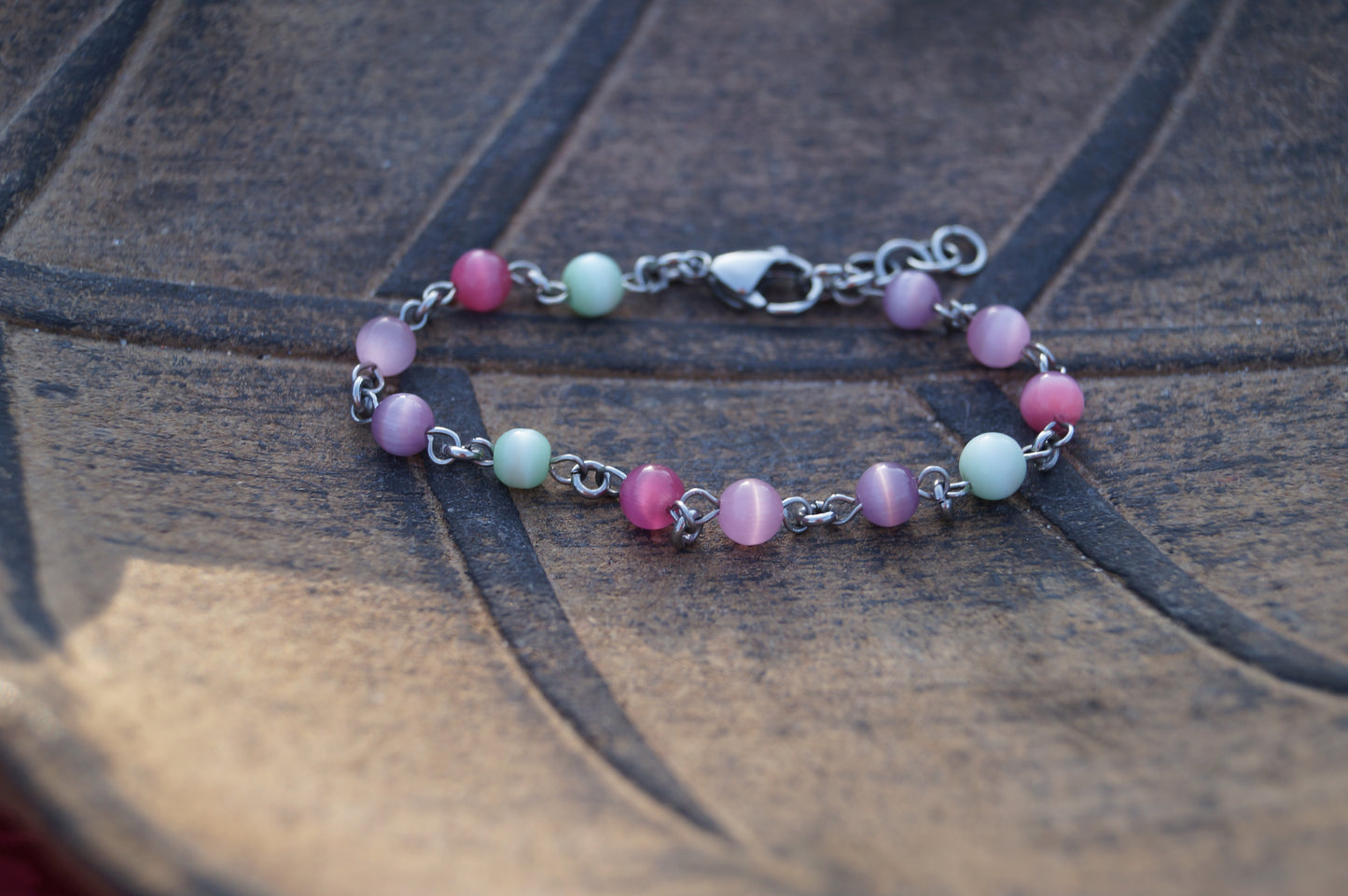 Armband Boho Katzenauge Edelstahl - FeminineMoon