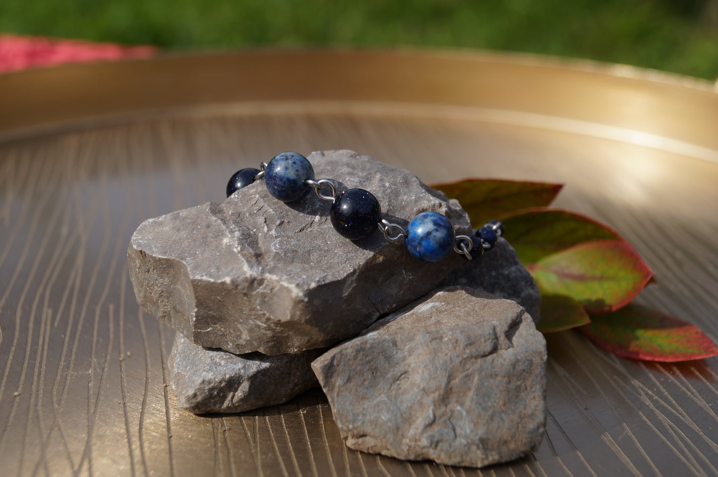 Edelstahlarmband Blaufluss Lapislazuli - Himmelsfunke