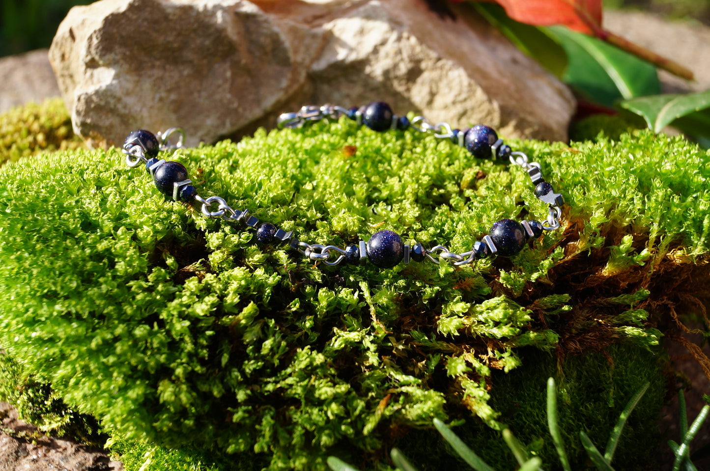 Edelstahlarmband Blaufluss - Glitzernde Sterne