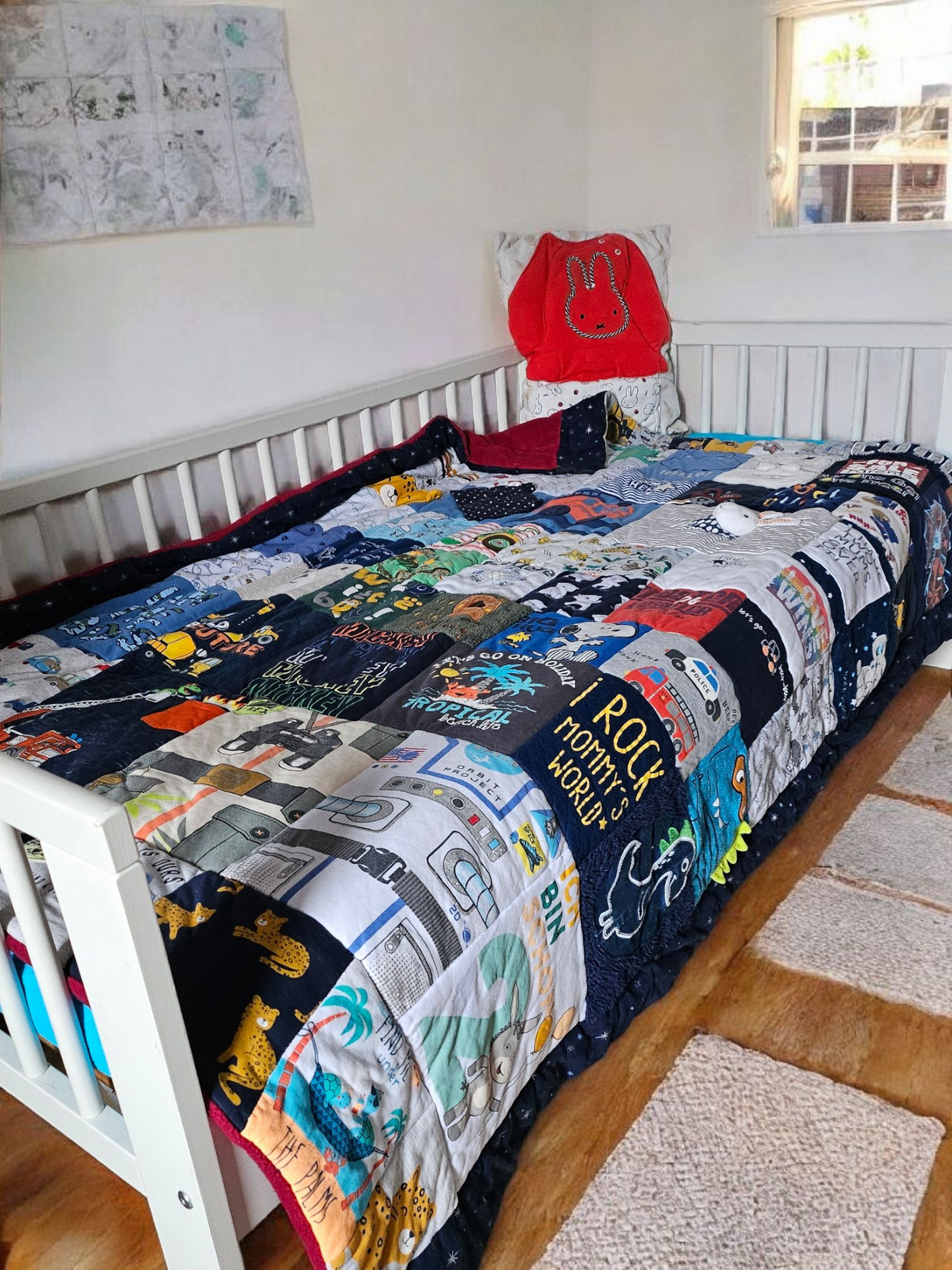 Tagesdecke Patchwork - Erinnerungsdecke - Tierdecke - Krabbeldecke