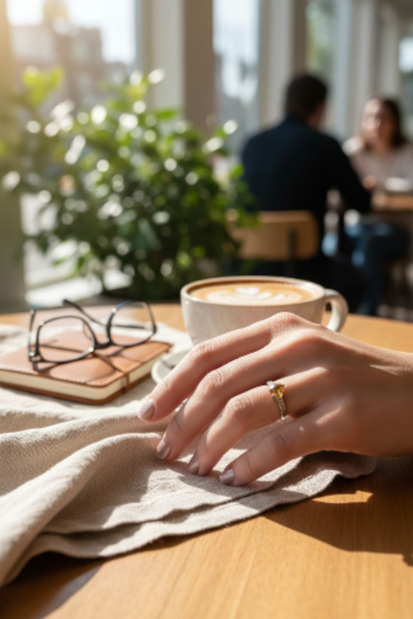 ✨ Abendroter Mystik-Topas Silberring Gr. 55 Trillantschliff