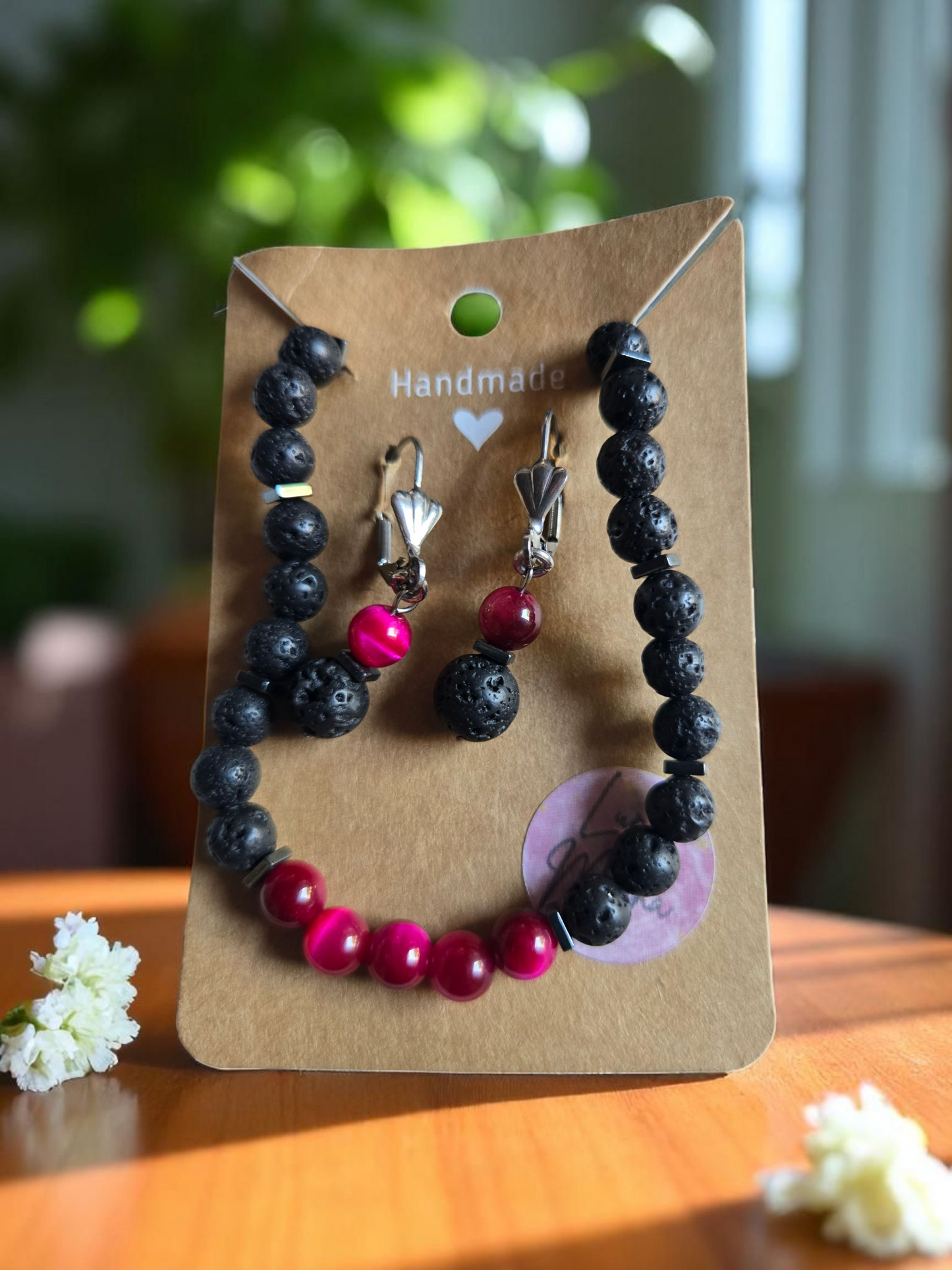 Pink Tiger - Positive Laune Tigerauge Ohrringe