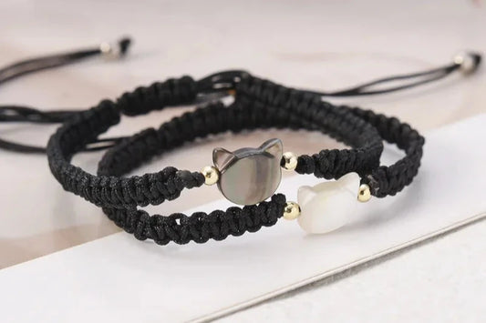 Armband - Mondstein Obsidian Katze