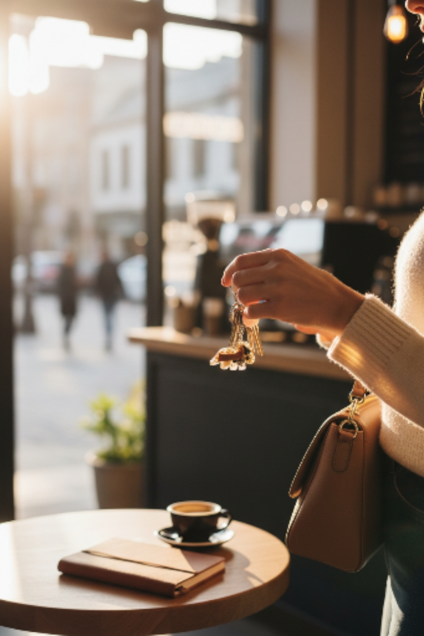 Triceratops Schlüsselanhänger (2x3cm) aus Epoxidharz – mit Halbedelsteinen