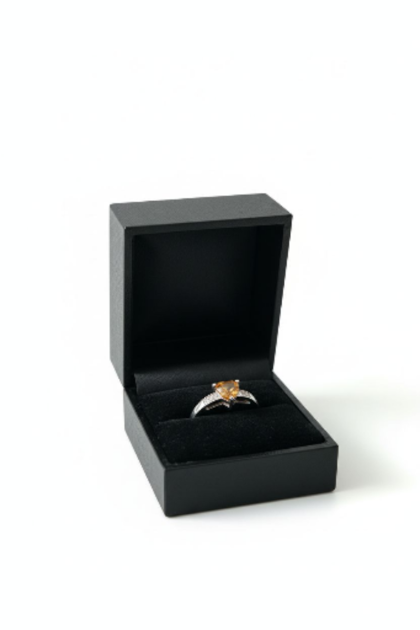 ✨ Abendroter Mystik-Topas Silberring Gr. 55 Trillantschliff