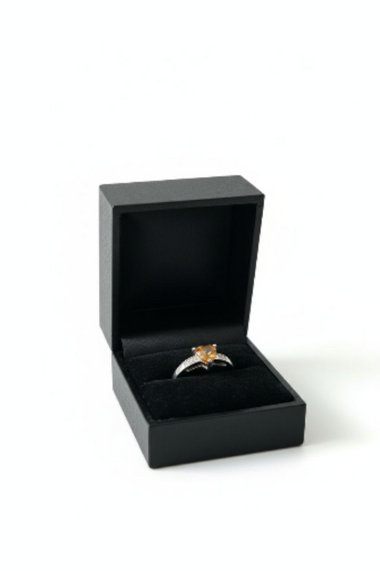 ✨ Abendroter Mystik-Topas Silberring Gr. 55 Trillantschliff