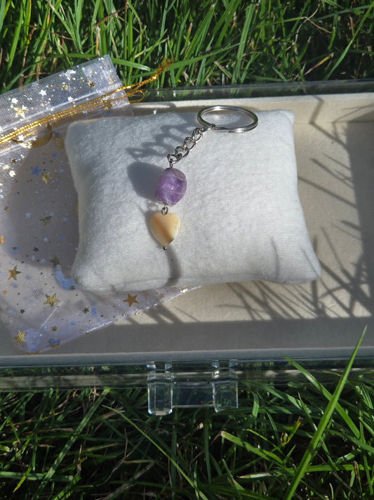 Schlüsselanhänger  "Ruhe und Ausgeglichenheit" Amethyst