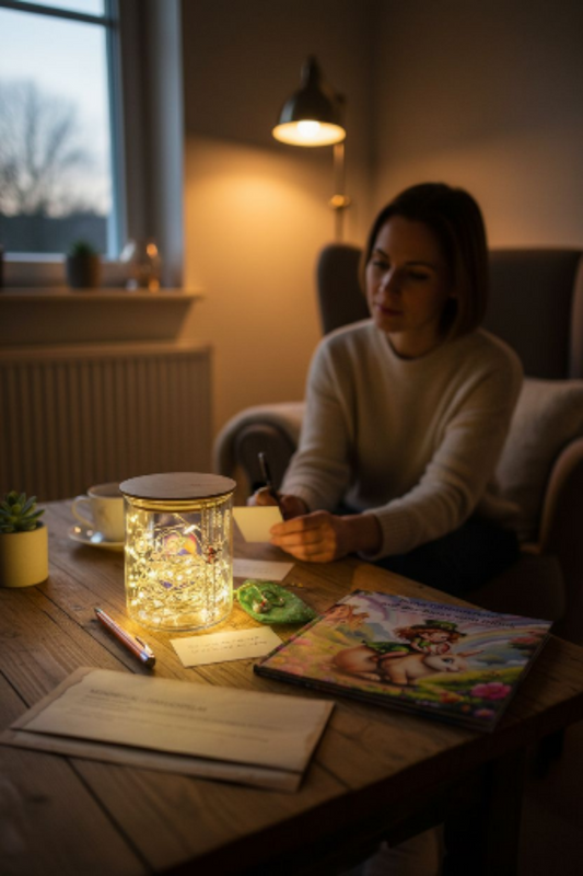 Lichtglas Set mit Buch (1 Glas)