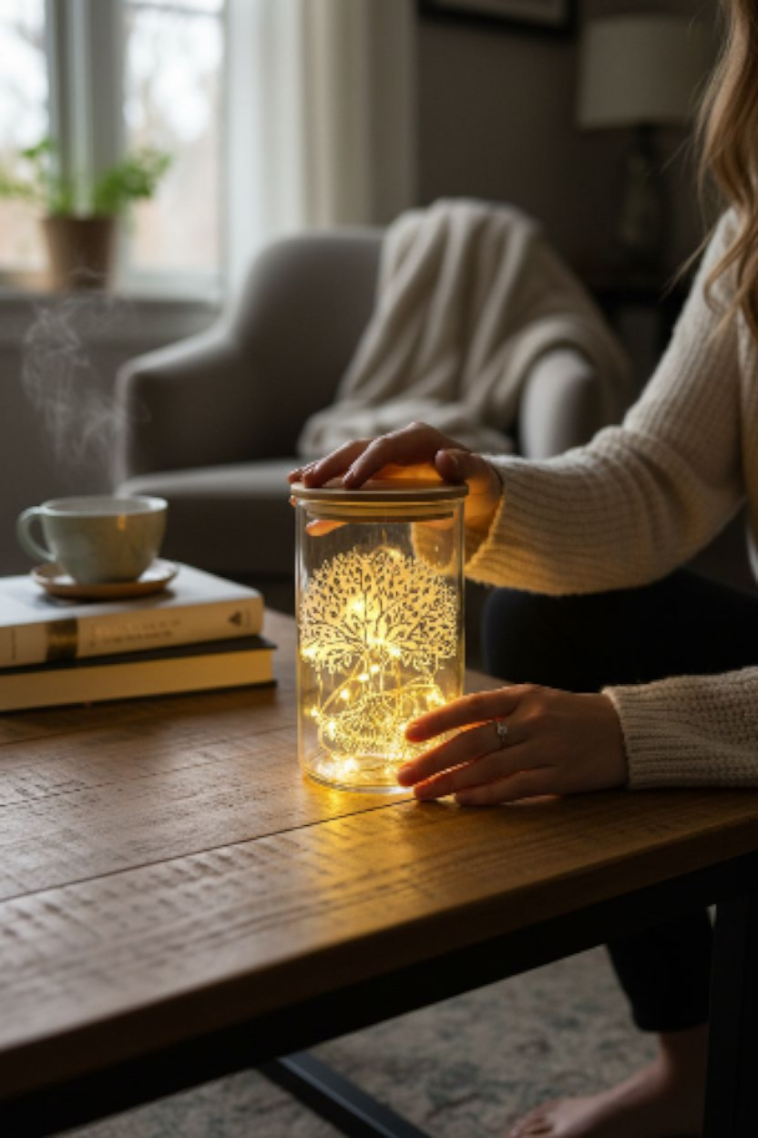 Das Lichtglas Lebensbaum (handgraviert)