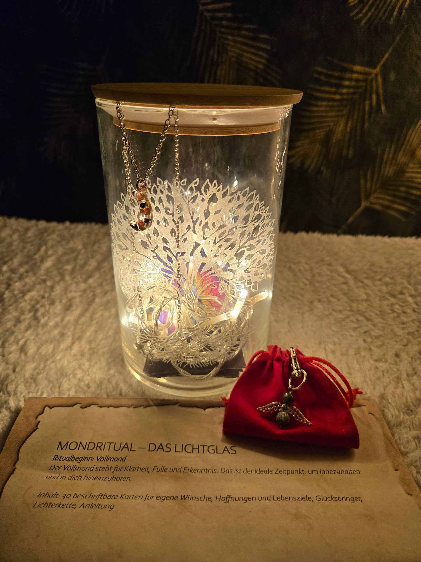 Das Lichtglas Lebensbaum (handgraviert)