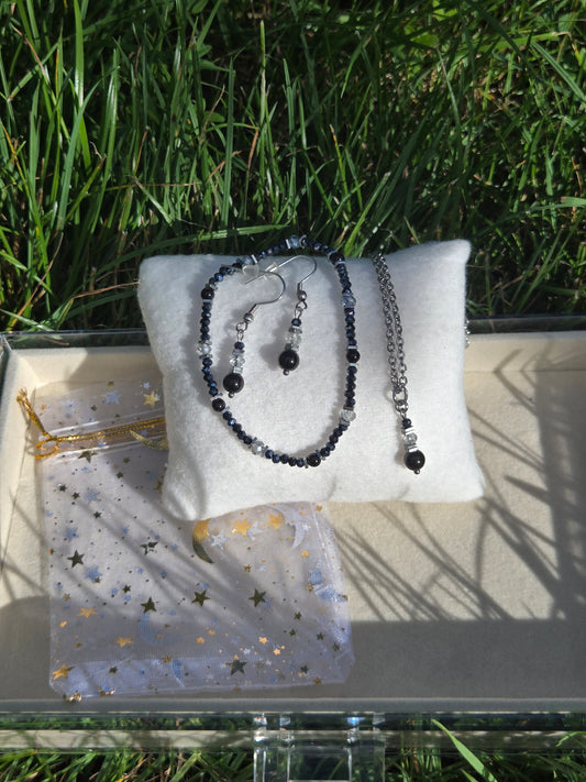 Schmuckset „Schwarze Eleganz“ Onyx