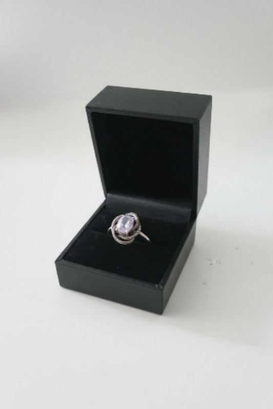 ✨ Lilienquarz-Silberring – Größe 55