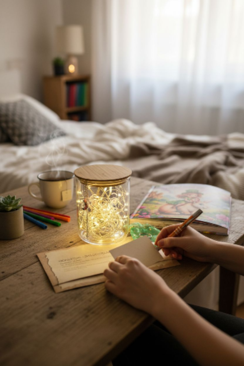 Lichtglas Set mit Buch (1 Glas)