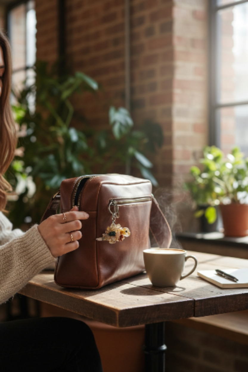 Stegosaurus Schlüsselanhänger (2,5x4,5cm) aus Epoxidharz – handgefertigt & detailreich