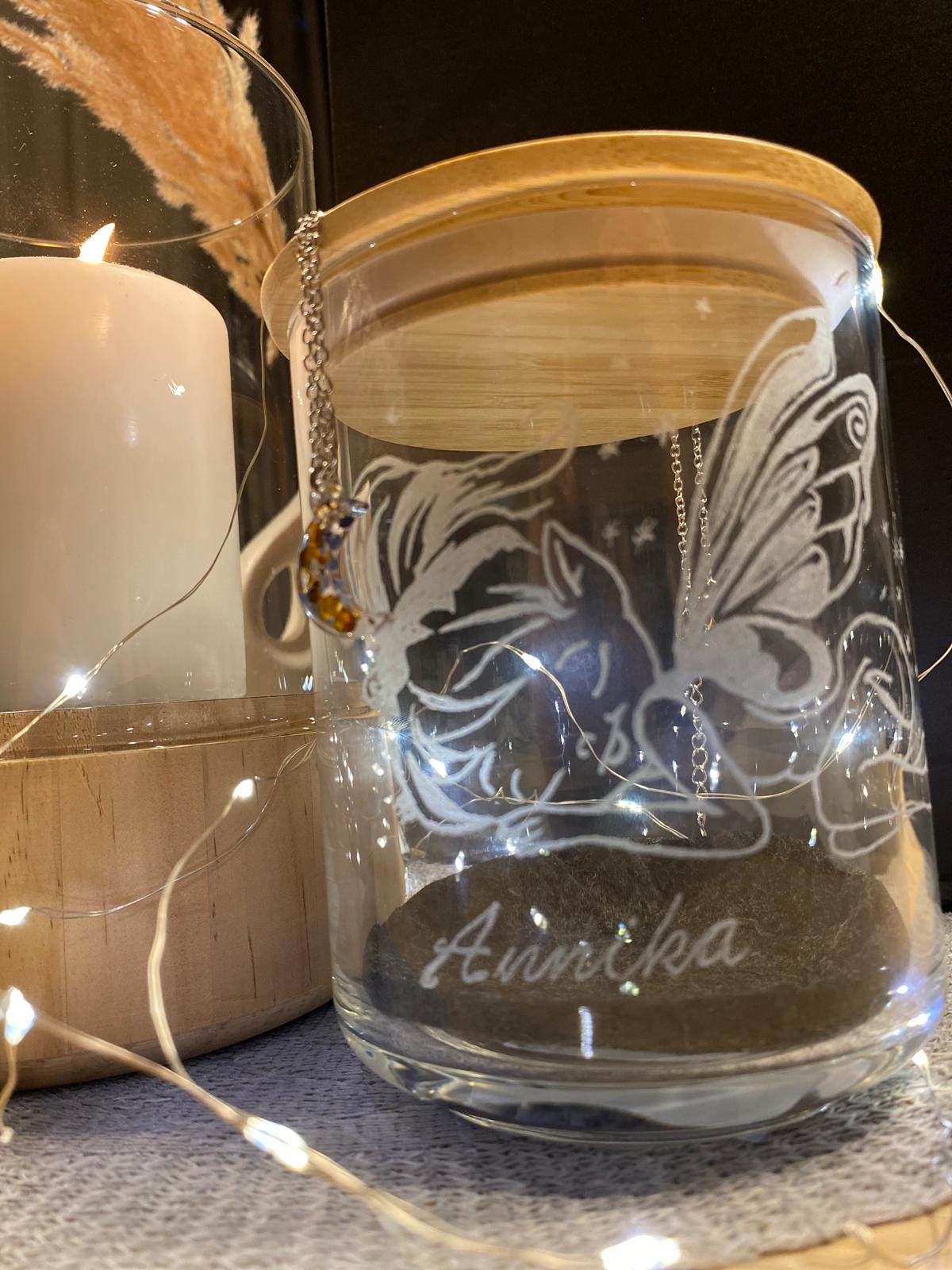 Lichtglas Set mit Buch (1 Glas)